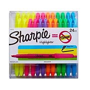 Sharpie Pocket Stick Highlighters, Chisel Tip, Assorted Colors, 24/Pack (1761791)