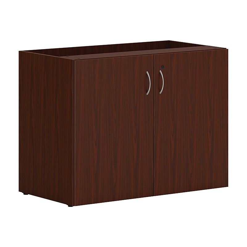 HON Mod 29" Storage Cabinet with 1 Shelf, Traditional Mahogany (HLPLSC3620.LTM1) image 1