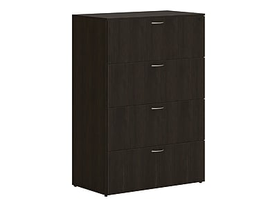 HON Mod 4-Drawer Lateral File Cabinet, Locking, Letter/Legal, Java Oak, 36" (HLPLLF3620L4.LJA1)