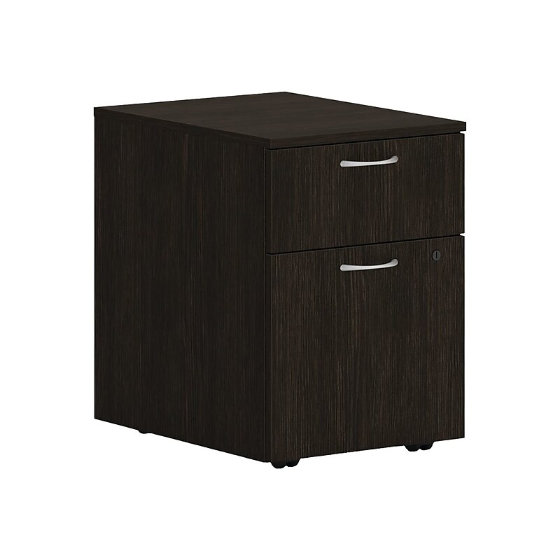 HON Mod 2-Drawer Vertical File Cabinet, Mobile Pedestal, Letter/Legal, Java Oak, 20" (HLPLPMBF.LJA1) image 1