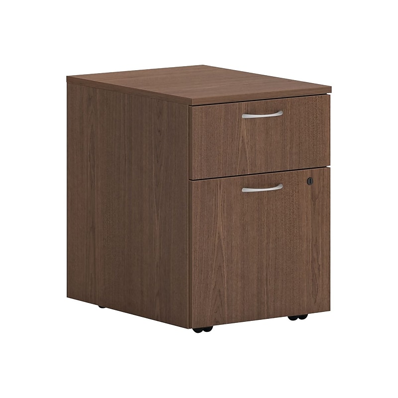 HON Mod 2-Drawer Vertical File Cabinet, Mobile Pedestal, Letter/Legal, Sepia Walnut, 20" (HLPLPMBF.LSE1) image 1