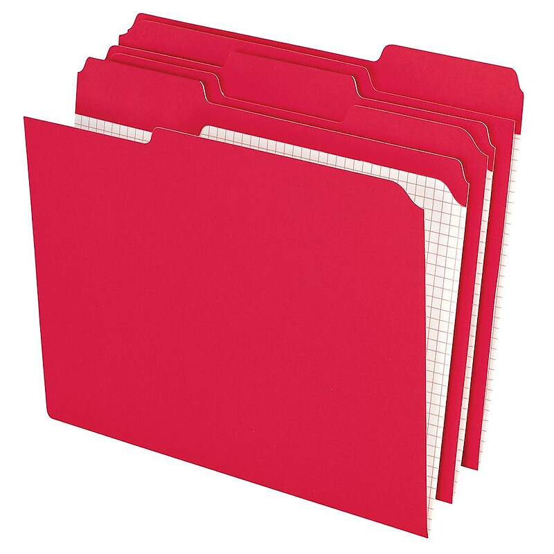 Pendaflex Reinforced Top Tab File Folders, 1/3 Cut, Letter, Red, 100/Box image 1