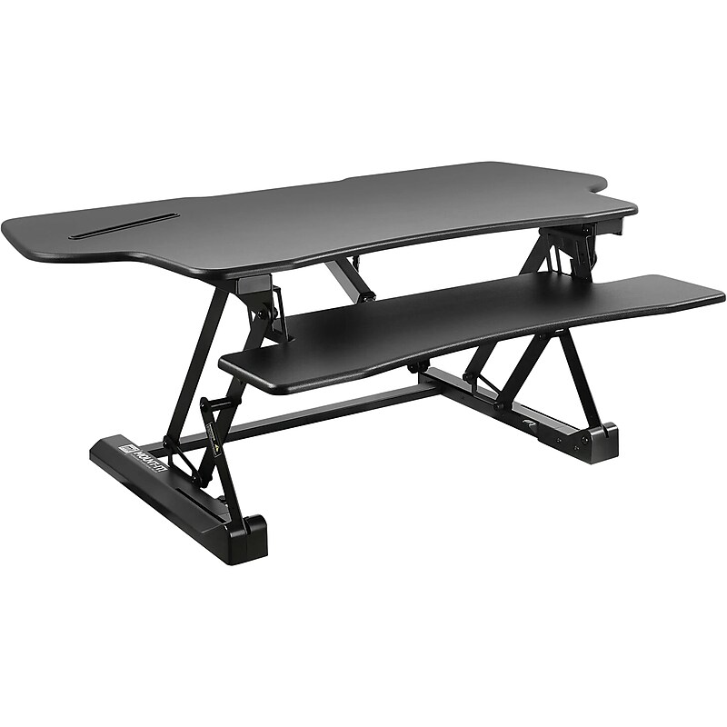 Mount-It! 49"W Electric Adjustable Standing Desk Converter with USB Charging Port, Black (MI-7962) image 1