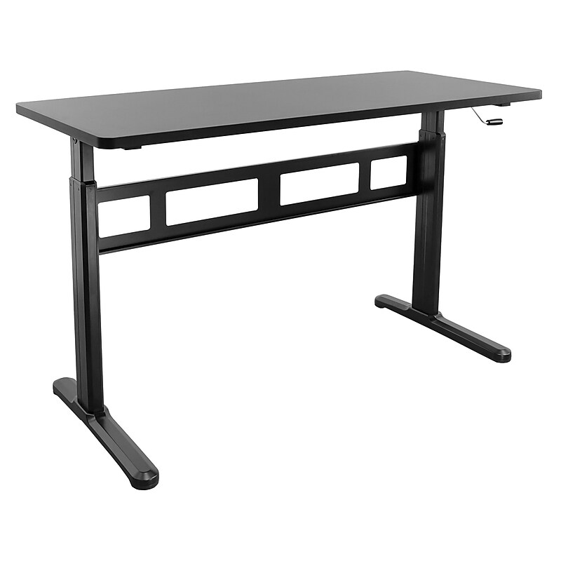 Mount-It! 55"W Manual Adjustable Standing Desk, Black (MI-7981) image 1