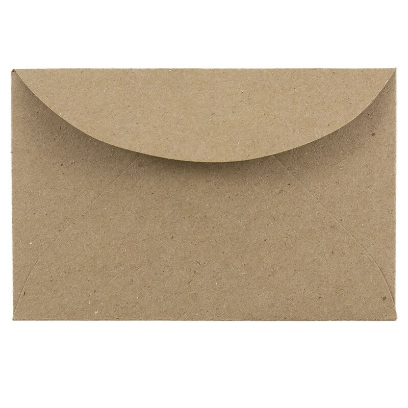 JAM Paper 3Drug Mini Recycled Kraft Envelopes, 2.3125 x 3.625, Brown Kraft Paper Bag, 25/Pack (5207691) image 1