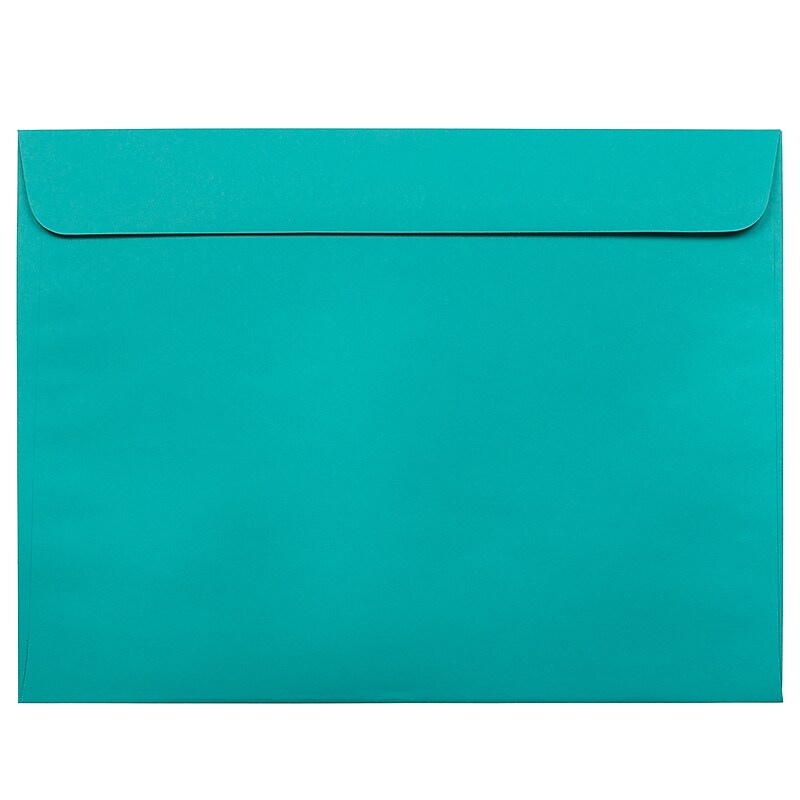JAM Paper 9 x 12 Booklet Colored Envelopes, Sea Blue Recycled, 25/Pack (5156773) image 1