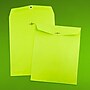 JAM Paper 10" x 13" Open End Catalog Colored Envelopes with Clasp Closure, Ultra Lime Green, 10/Pack (V0128186B)~#|#~sp123307829_sc7
