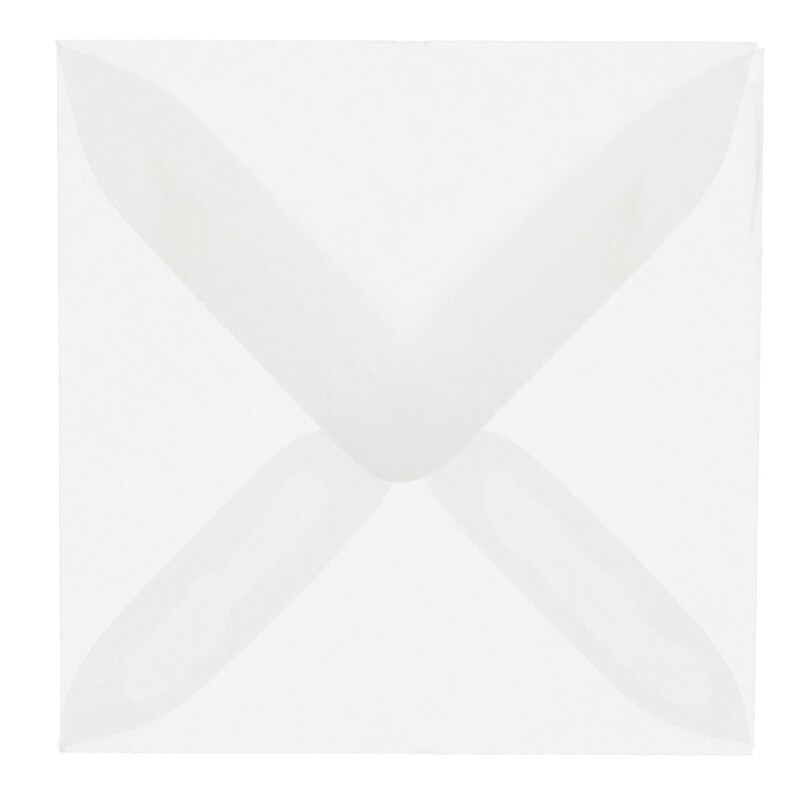 JAM Paper 3.125 x 3.125 Square Translucent Vellum Invitation Envelopes, Clear, 100/Pack (2851291A) image 1