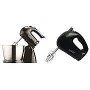 BRENTWOOD APPLIANCES 5-Speed + Turbo Electric Stand Mixer with Bowl with 5-Speed Electric Hand Mixer, Black (843631151785)
