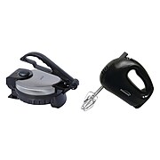 BRENTWOOD APPLIANCES 8" Nonstick Electric Tortilla Maker with 5-Speed Electric Hand Mixer, Black / Silver (843631151853)