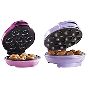 BRENTWOOD APPLIANCES C2CKR6 Nonstick Electric Mini Donut Maker with Cake Pop Maker, Pink / Purple (843631151730)