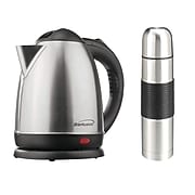 BRENTWOOD APPLIANCES 1.5-Liter Stainless Steel Cordless Electric Kettle with Coffee Thermos, Silver (843631151747)