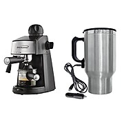 BRENTWOOD APPLIANCES 20-Ounce Espresso and Cappuccino Maker with Heated Travel Mug & Adapter, Black (843631151761)