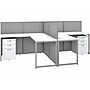 Bush Business Furniture Easy Office 45"H x 119"W 2 Person T-Shaped Workstation, White/Gray (EOD560SWH-03K)~#|#~sp123313152_sc7