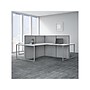 Bush Business Furniture Easy Office 45"H x 119"W 4 Person X-Shaped Workstation, White/Gray (EOD760WH-03K)~#|#~sp123313170_sc7