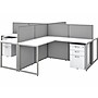 Bush Business Furniture Easy Office 45"H x 119"W 4 Person X-Shaped Cubicle Panel Workstation, White/Gray (EOD760SWH-03K)~#|#~sp123313185_sc7