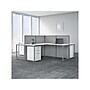 Bush Business Furniture Easy Office 45"H x 119"W 4 Person X-Shaped Cubicle Panel Workstation, White/Gray (EOD760SWH-03K)~#|#~sp123313186_sc7