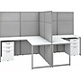 Bush Business Furniture Easy Office 66"H x 119"W 2 Person T-Shaped Workstation, White/Gray (EODH56SWH-03K)~#|#~sp123313193_sc7
