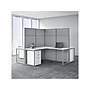 Bush Business Furniture Easy Office 66"H x 119"W 4 Person X-Shaped Workstation, White/Gray (EODH76SWH-03K)~#|#~sp123313212_sc7