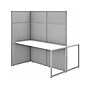 Bush Business Furniture Easy Office 66" x 60" Back-to-Back 2-Person Workstation, Pure White/Silver Gray (EODH460WH-03K)~#|#~sp123313220_sc7