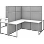 Bush Business Furniture Easy Office 66"H x 119"W 4 Person X-Shaped Workstation, White/Gray (EODH760WH-03K)~#|#~sp123313257_sc7