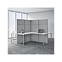 Bush Business Furniture Easy Office 66"H x 119"W 4 Person X-Shaped Workstation, White/Gray (EODH760WH-03K)~#|#~sp123313258_sc7