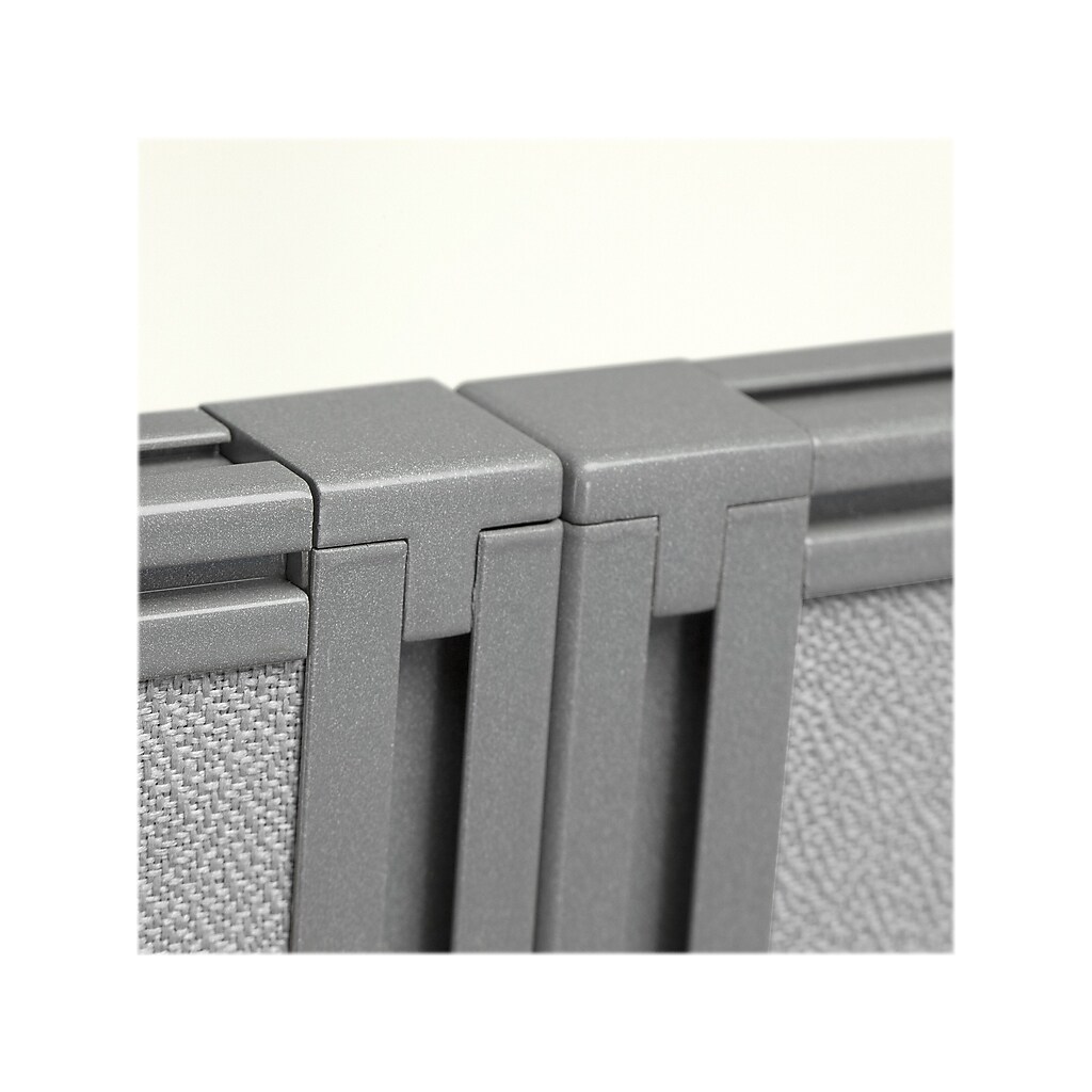 Close-up of the cubicle panel connector or hinge