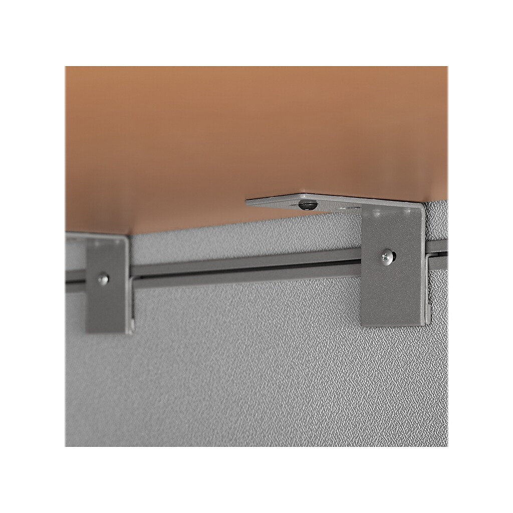 Desk panel mounting bracket and edge