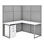 Bush Business Furniture Easy Office 66"H x 60"W L-Shaped Cubicle Workstation, Pure White/Silver Gray (EODH36SWH-03K)~#|#~sp123313273_sc7