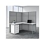 Bush Business Furniture Easy Office 66"H x 60"W L-Shaped Cubicle Workstation, Pure White/Silver Gray (EODH36SWH-03K)~#|#~sp123313274_sc7