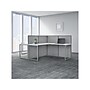 Bush Business Furniture Easy Office 45"H x 119"W 2 Person T-Shaped  Workstation, White/Gray (EOD560WH-03K)~#|#~sp123313282_sc7