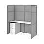 Bush Business Furniture Easy Office 66"H x 61"W Cubicle Workstation, Pure White/Silver Gray (EODH26SWH-03K)~#|#~sp123313292_sc7
