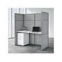 Bush Business Furniture Easy Office 66"H x 61"W Cubicle Workstation, Pure White/Silver Gray (EODH26SWH-03K)~#|#~sp123313293_sc7