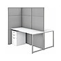 Bush Business Furniture Easy Office 66"H x 60"W 2 Person Back to Back Workstation, White/Gray (EODH46SWH-03K)~#|#~sp123313300_sc7
