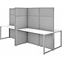 Bush Business Furniture Easy Office 66"H x 119"W 4 Person Back to Back Workstation, White/Gray (EODH660WH-03K)~#|#~sp123313308_sc7