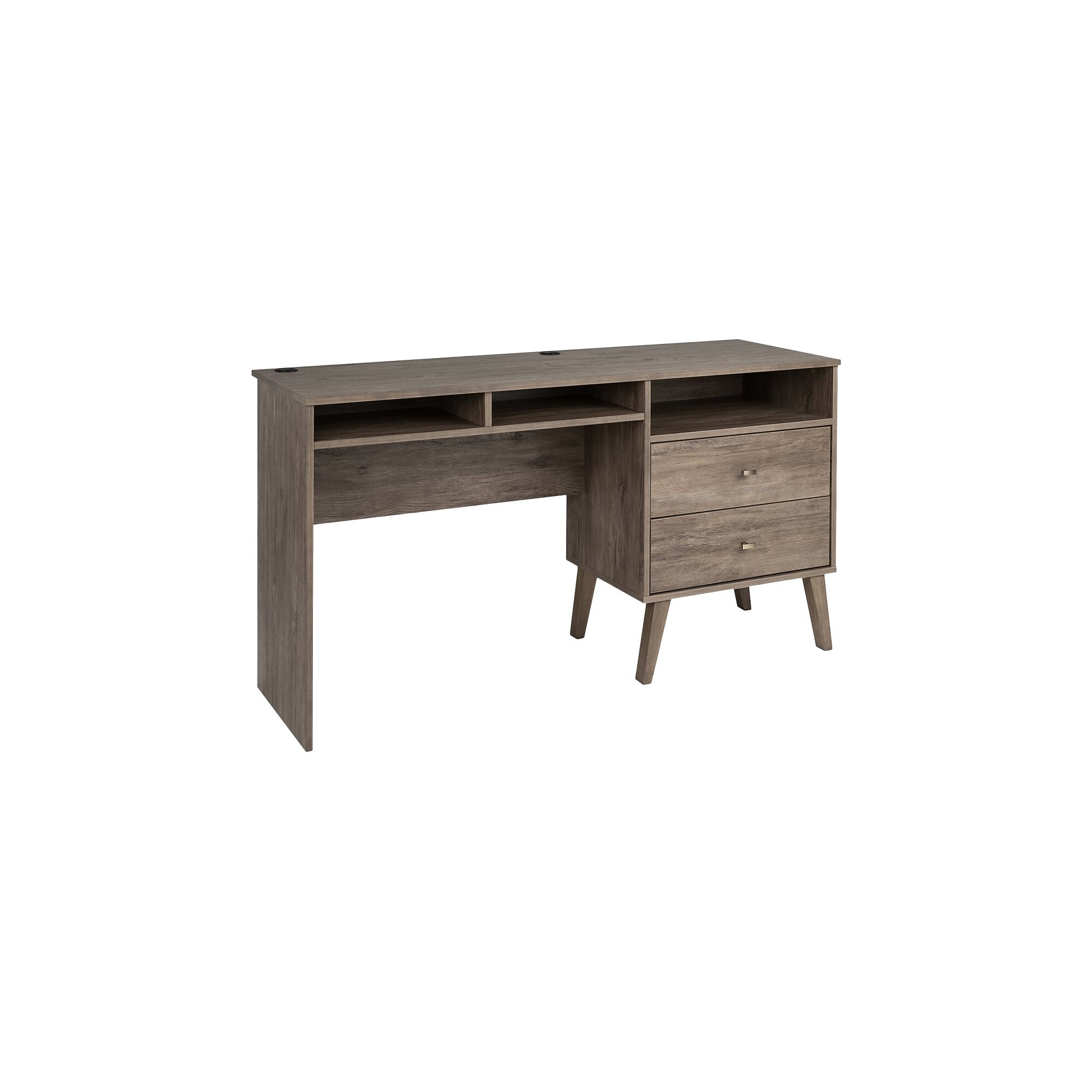 Prepac Milo 55″ Desk with Side Storage and 2 Drawers, Drifted Gray (DEHR-1413-1) Sansujyuku sansujyuku.com