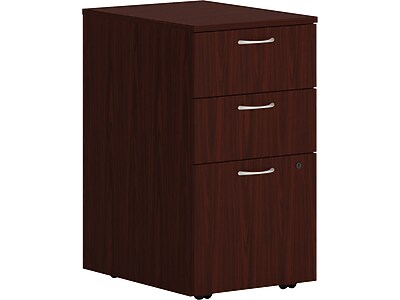 HON Mod 3-Drawer Mobile Vertical File Cabinet, Letter/Legal Size, Lockable, Traditional Mahogany (HONPLPMBBFLT1)