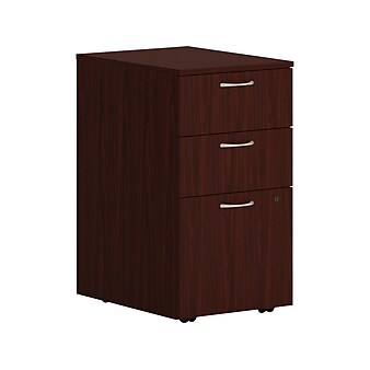 HON Mod 3-Drawer Mobile Vertical File Cabinet, Letter/Legal Size, Lockable, Traditional Mahogany (HONPLPMBBFLT1)