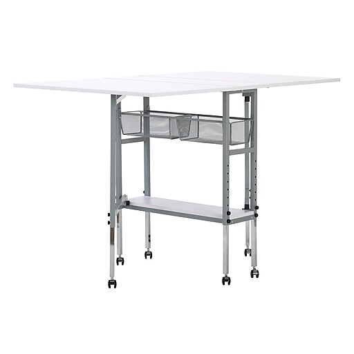 Studio designs sew ready hobby and craft table in silver and white