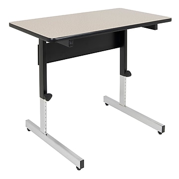 Studio Designs Adapta Square Activity Table, 36" x 22.25", Height Adjustable, Black and Spatter Gray (410381)