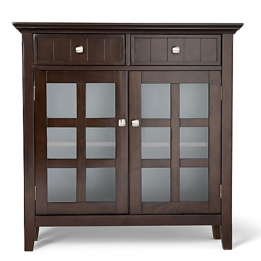 Simpli Home Acadian Entryway Storage Cabinet In Tobacco Brown Axwell3 013