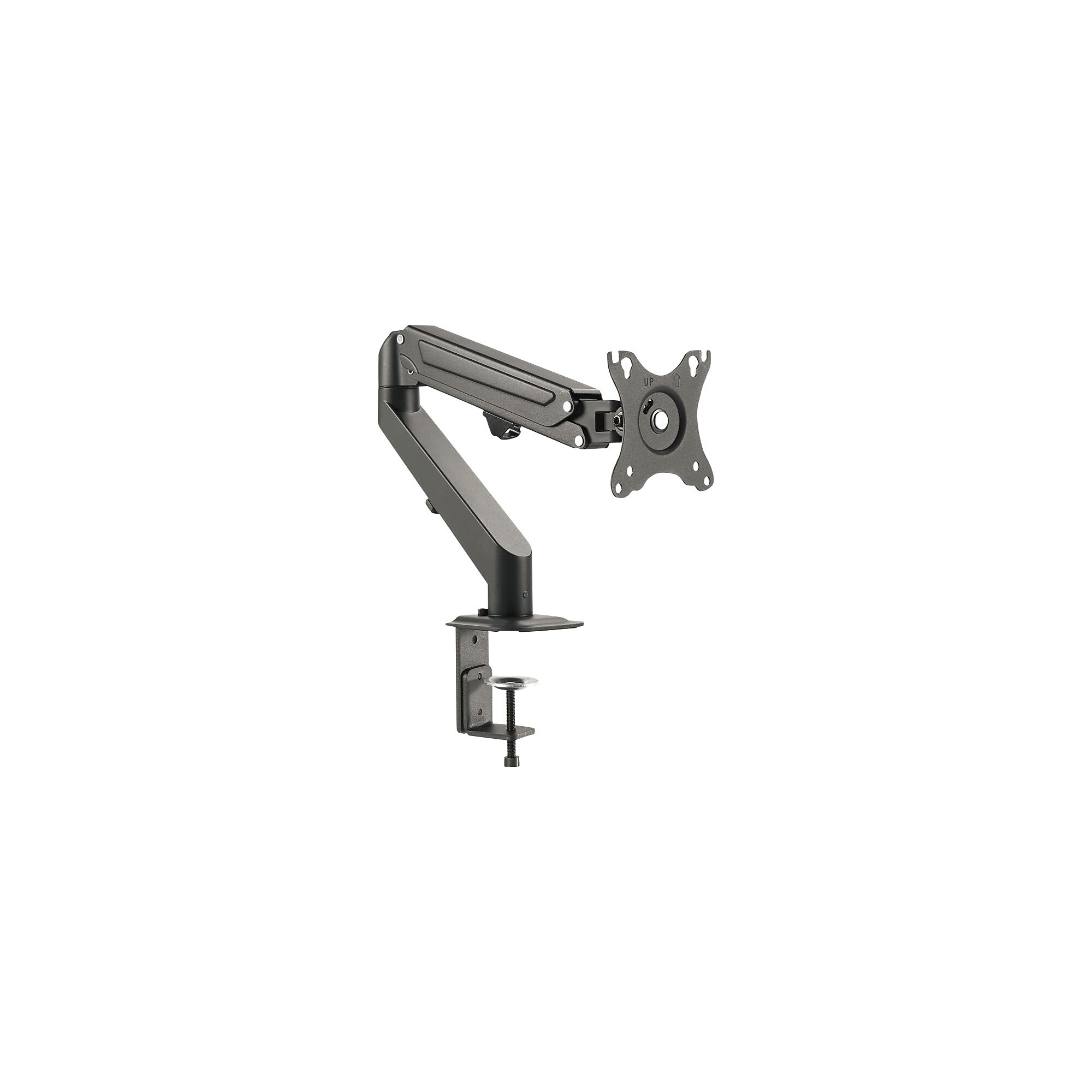 SIIG Single Gas Spring C-Clamp Adjustable Desk Mount, Up to 27″ Monitor, Black (CE-MT3311-S1) Simolary simolary.com