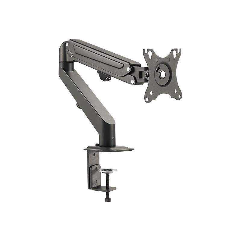SIIG Single Gas Spring C-Clamp Adjustable Desk Mount, Up to 27" Monitor, Black (CE-MT3311-S1) image 1