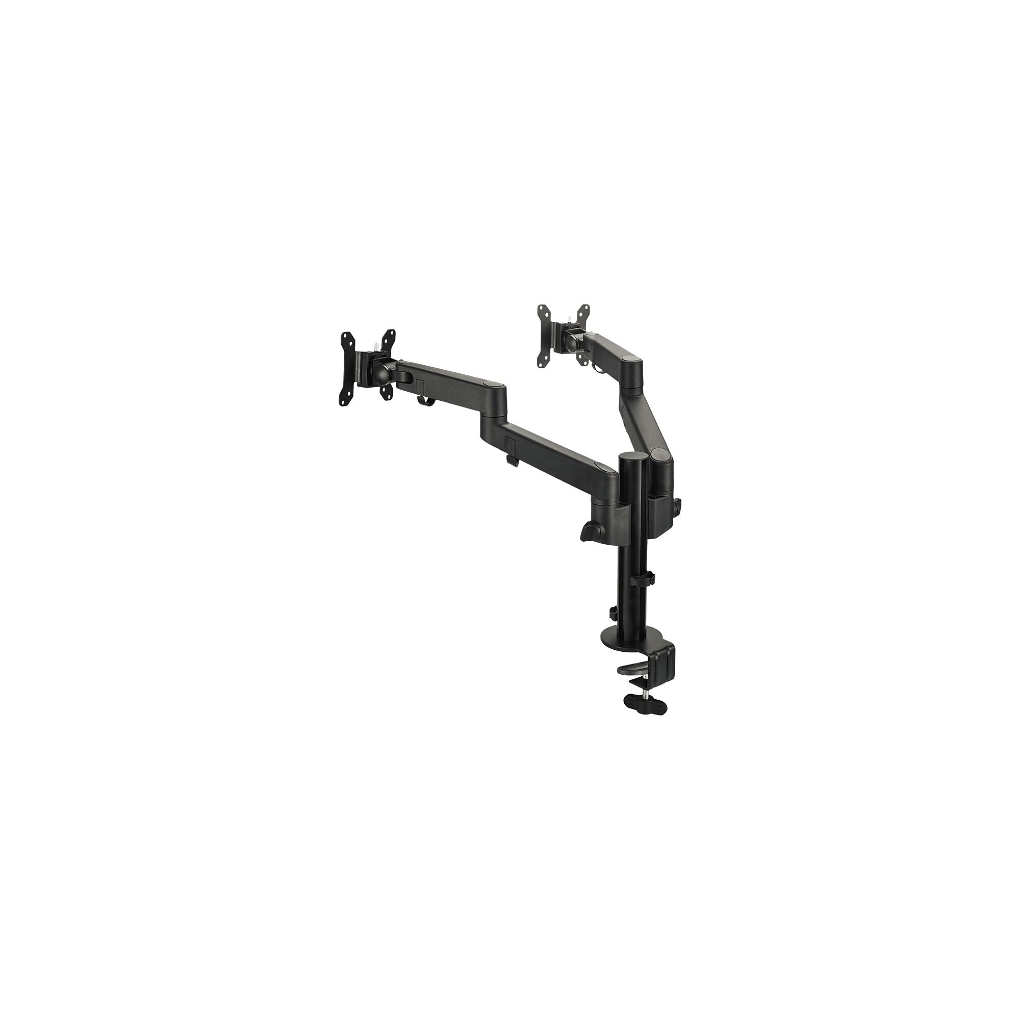 SIIG Dual Pole Multi-Angle Articulating Arm Monitor Desk Mount 14″ to 30″ Mounting kit, Up, Black (CE-MT3E11-S1) Simolary simolary.com