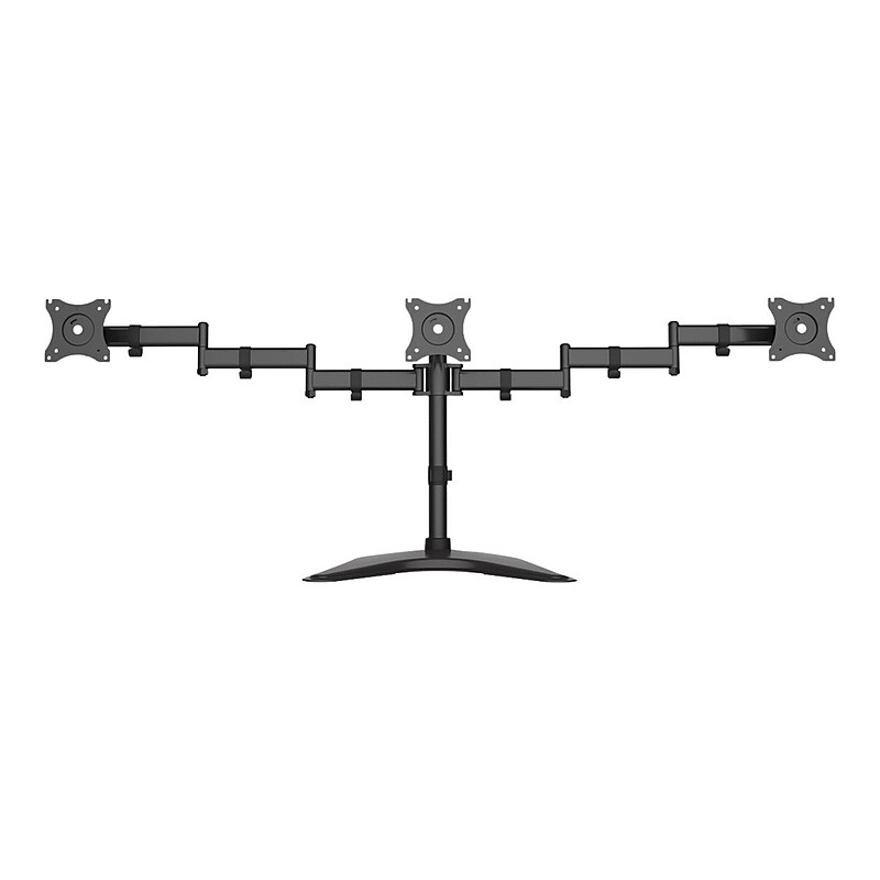 SIIG Articulated Freestanding Adjustable Triple Monitor Desk Stand, Up to 27" Monitor, Black (CE-MT1V12-S1) image 1