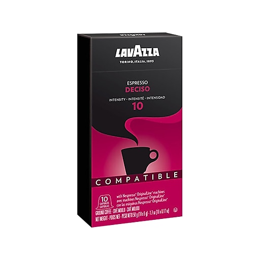 Lavazza Espresso Deciso Coffee Nespresso Original Capsules, Dark Roast,  10/Box (1953000983)