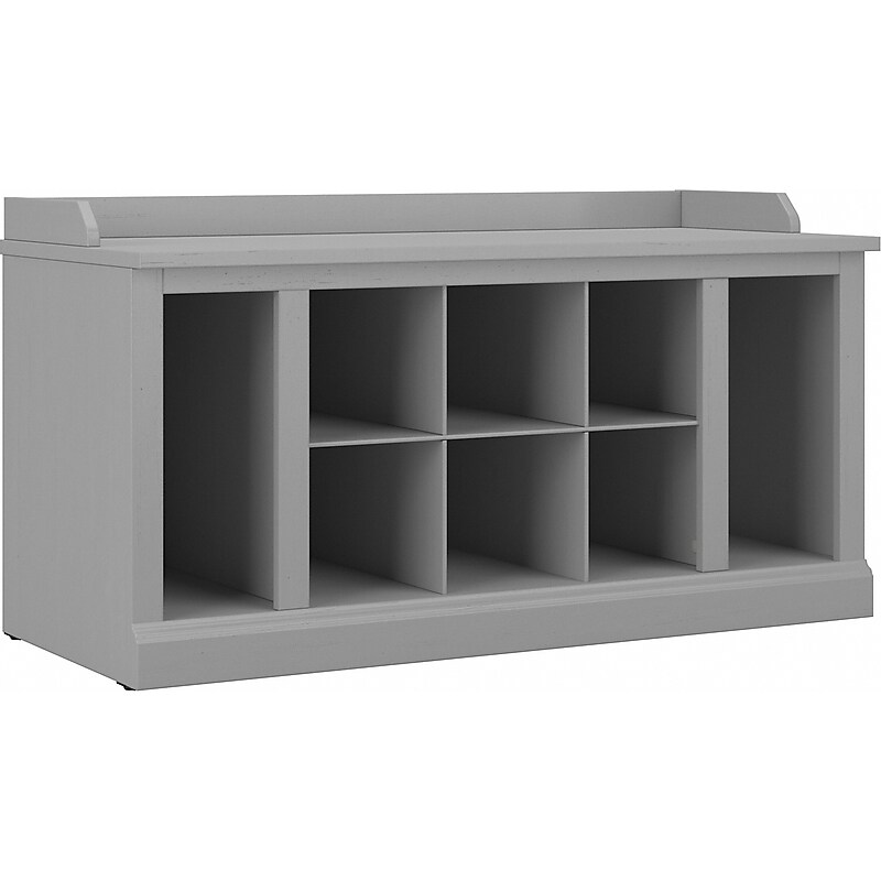 Bush Furniture Woodland 40W Shoe Storage Bench with Shelves, Cape Cod Gray (WDS240CG-03) image 1