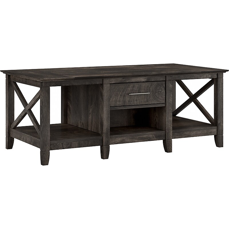 Bush Furniture Key West 47" x 24" Coffee Table, Dark Gray Hickory (KWT148GH-03) image 1