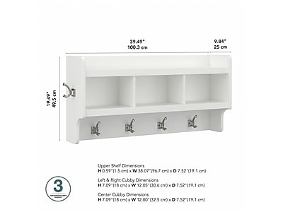 Woodland 40W Wall Mounted Coat Rack with Shelf - Thumbnail 2