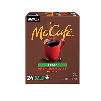 McCafe Premium Roast Decaf Coffee, Keurig K-Cup Pods, Medium Roast, 24/Box (5000201380)